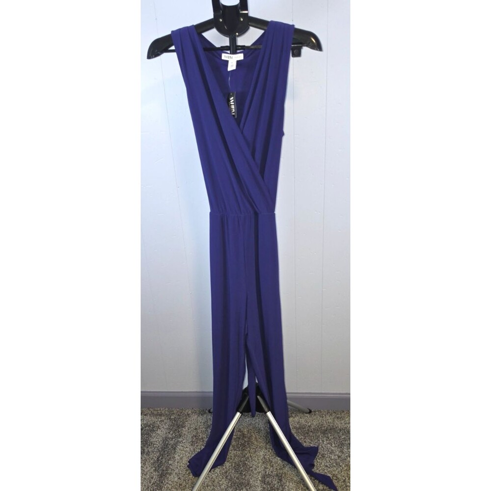 White House Black Market Outlet Blue Jumpsuit Pants Suit Slinky Medium M New